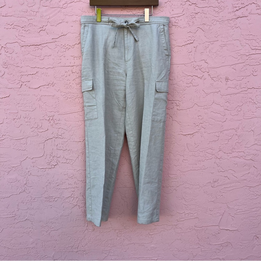 Claiborne Linen Pants Cargo Nautical Coastal Boho Womens Size Medium